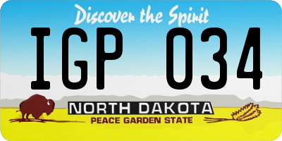 ND license plate IGP034