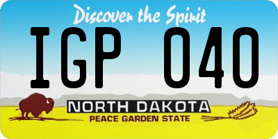 ND license plate IGP040