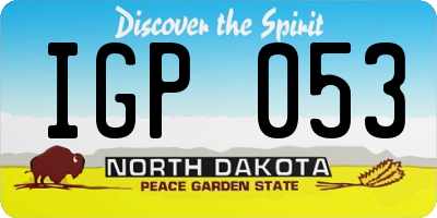 ND license plate IGP053