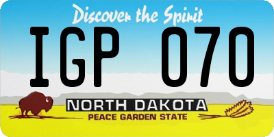 ND license plate IGP070