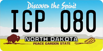 ND license plate IGP080