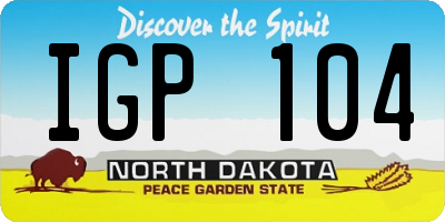 ND license plate IGP104