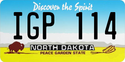 ND license plate IGP114