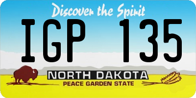 ND license plate IGP135