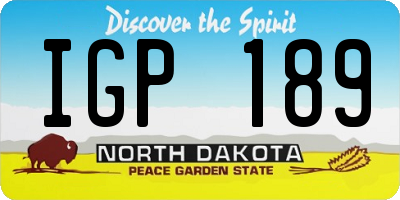 ND license plate IGP189