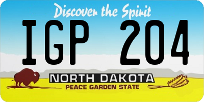 ND license plate IGP204