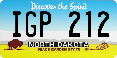 ND license plate IGP212