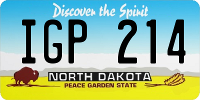 ND license plate IGP214