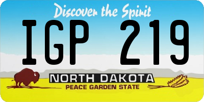 ND license plate IGP219