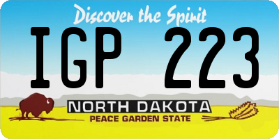 ND license plate IGP223