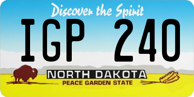ND license plate IGP240