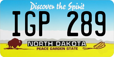 ND license plate IGP289