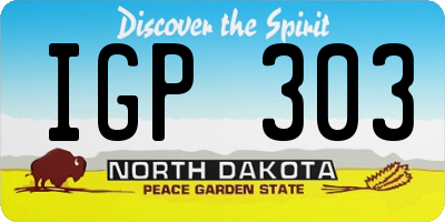 ND license plate IGP303