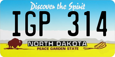 ND license plate IGP314