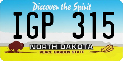 ND license plate IGP315
