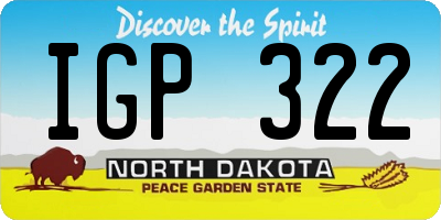 ND license plate IGP322