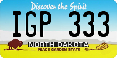 ND license plate IGP333