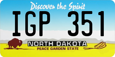 ND license plate IGP351