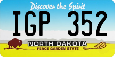 ND license plate IGP352