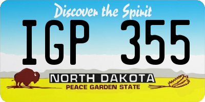 ND license plate IGP355