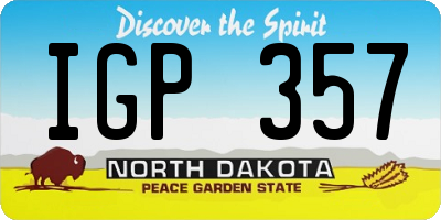 ND license plate IGP357