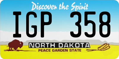 ND license plate IGP358