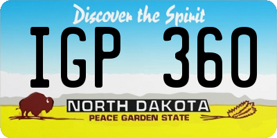 ND license plate IGP360