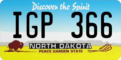 ND license plate IGP366