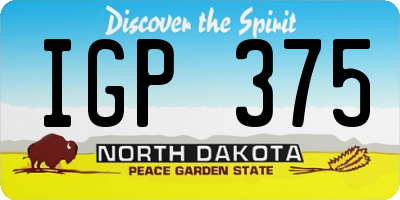 ND license plate IGP375