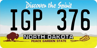 ND license plate IGP376