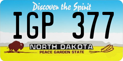 ND license plate IGP377
