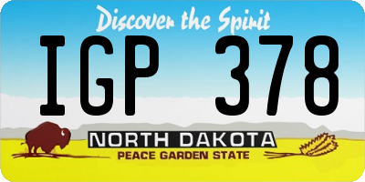 ND license plate IGP378