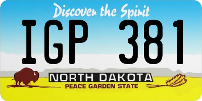 ND license plate IGP381
