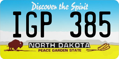 ND license plate IGP385