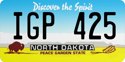 ND license plate IGP425