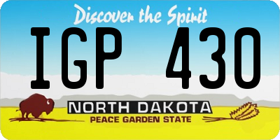 ND license plate IGP430