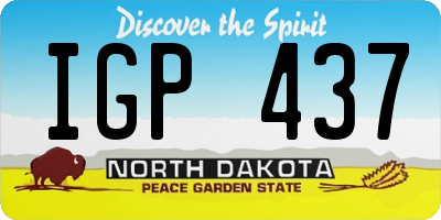 ND license plate IGP437