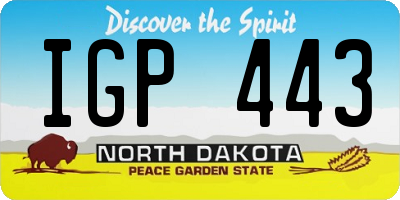 ND license plate IGP443