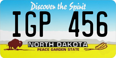 ND license plate IGP456