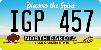 ND license plate IGP457