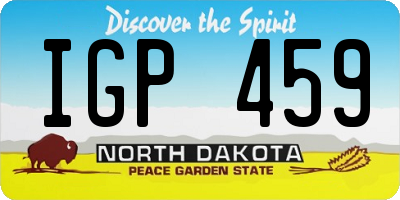 ND license plate IGP459