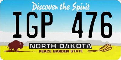 ND license plate IGP476