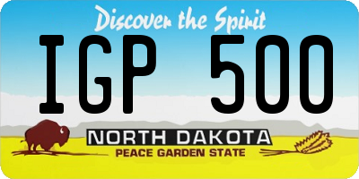 ND license plate IGP500