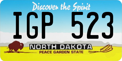 ND license plate IGP523