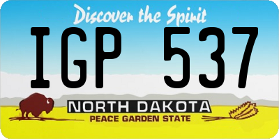 ND license plate IGP537