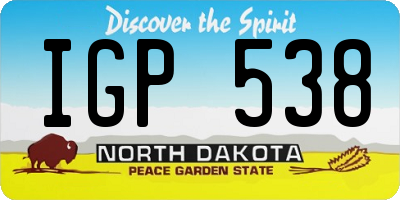 ND license plate IGP538