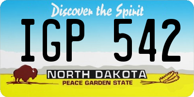 ND license plate IGP542