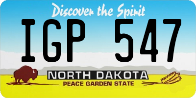 ND license plate IGP547