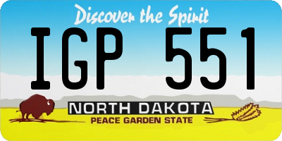 ND license plate IGP551