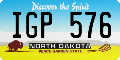 ND license plate IGP576